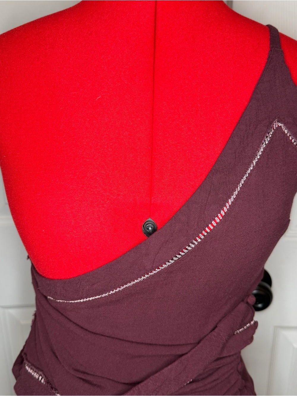 Free People Intimately Dylan Wrap Mini Dress Wine Red Deep Burgandy Women XS - Picture 4 of 8